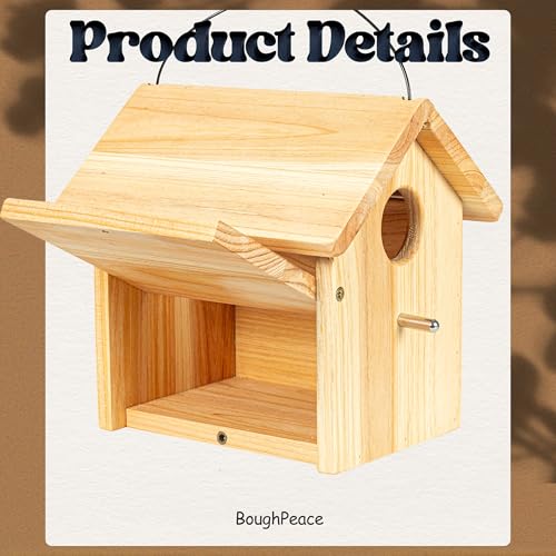 Wooden Bird Houses for Outside Hanging Birdhouses Nest Bluebird House for Cardinals Finch Wren Swallow for Garden Viewing 3 - size: 8inch × 7.8inch × 5inch