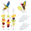 Zorfeter Bird Food Treats Skewer, 6 PCS, Stainless Steel | Parakeet Hanging Food, Fruit Vegetable Stick Holder, For Cockatoo Cockatiel Cage, Treating Tool