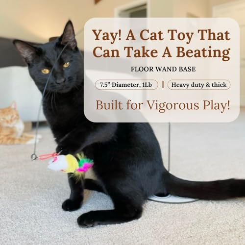 Cat Toys for Indoor Cats, Interactive Cat Toy Wand, Kitten Stuff, 9 Lures | 3 Play Modes! Set The No-topple Base On A Couch, Attach The Dual Suction Base, Or Use The Handheld Fishing Pole Wand. - color: Meow Motion Bundle