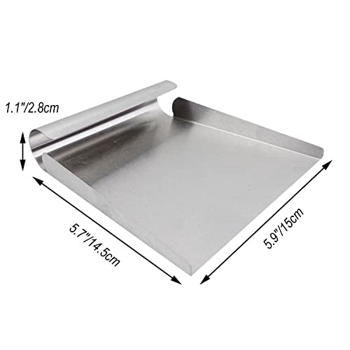 5.9 Inch Stainless Steel Food Scooper, Cutting-board Scraper | One-Piece Metal Ice Scooper, Cast Square Food Scoop with Sides, Flour Utility Scoop with Multi-Purpose Use, Silver