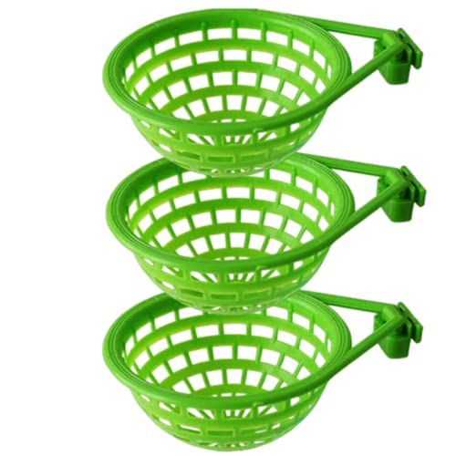 3pcs Plastic Canary Nest-Bird Nest Plastic Hollow Hanging Cage Eggs Hatching Tool Bird Breeding Hut Nest Pan(Green)