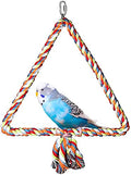 Litewoo Triangle Bird Swing Toy Cotton Rope Perches for Parrot Budgie Parakeet Cockatiel Conure Finch Lovebird - color: Small