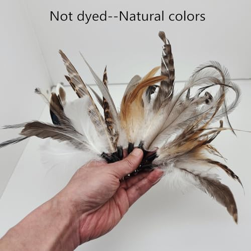 miwoowim 8PCS Natural Unstained Feather Refills for Cat Teaser Wand Toys | Handcrafted, non-toxic attachments with bells. Standard replacement fits most wands easily.interactive kitty teaser heads - color: 8 PCS Feather Refills