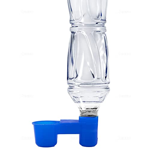 AUEAR, Set of 12 Bird Drinker Feeder Cup Soda Pop Water Bottle Plastic for Pigeons Parrot Chicken Supplies (Blue) - color: Blue