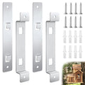 Rust Resistant Bird House Hanger Bracket 2 Sets Galvanized Steel Mounting Brackets Kit with Screws Universal Trees/Poles Hanger for Securing Bird Houses, Nesting Boxes & Feeders - Silver