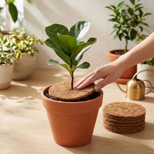 Haofy 5.91x5.91inch Bird Cage Liner 10 Pack Coconut Coir Fiber (15CM Thick) | Pigeon Breeding Pad for Parakeet Chicken Hatching Box Liner for Eggs and Small Pets Bird Nesting Mat