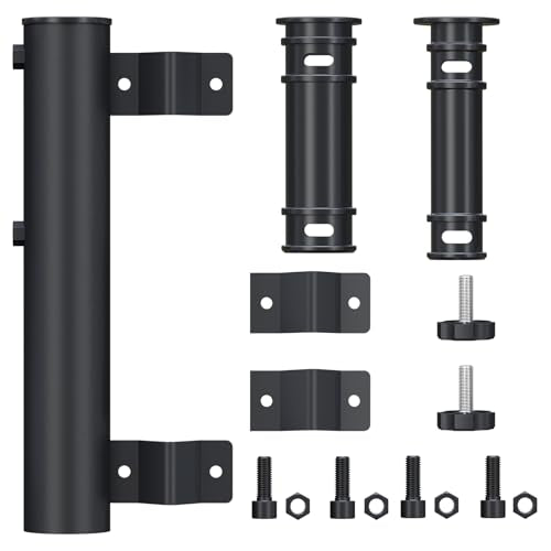 RV Ladder Flag Pole Mount, Heavy Duty Steel Holder for 1.94 in Poles | RV Flag Pole Holder, Durable Rustproof Flag Stand, fits Ladder Rails and Poles, for Camper Travel Trailers Dock Fence - size: Mount