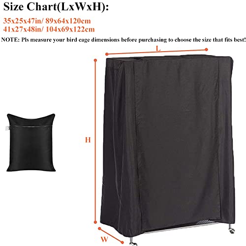 Bird Parrot Cage Cover Waterproof Sun Square Rolling Stand Birds Parrots Cages Covers Good Night Parrot Birdcage Protector Covers (41x27x48in) - size: 41.0"L x 27.0"W x 48.0"H