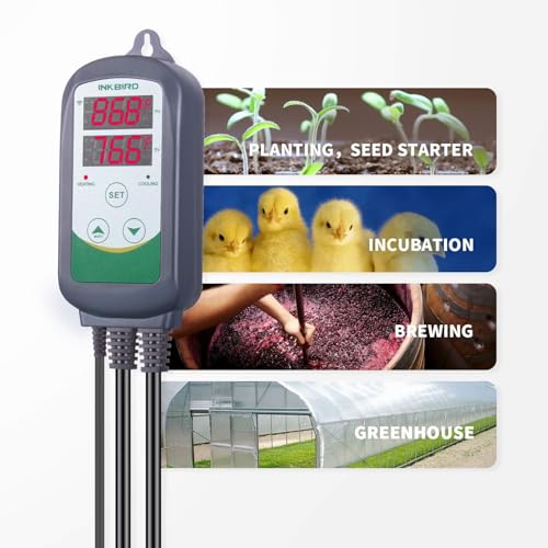 Inkbird WiFi ITC-308 Digital Temperature Controller Thermostat Remote Monitoring Controlling Home Brewing Fermentation Breeding Incubation Greenhouse - size: WiFi ITC-308