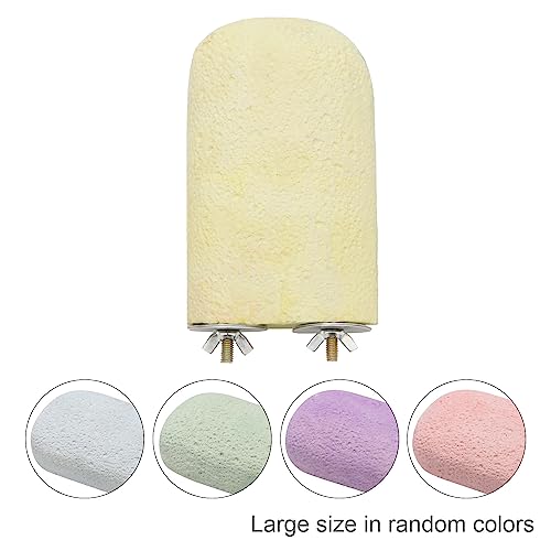 Bird Calcium Teeth Chew Toy Hamster Grinding Stone for Parrot Parakeet Cockatiel Rabbit Chinchilla Squirrel Cage Perch Stand (Random Color) (L) - size: L