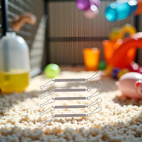 5 Springs (with 2 Clips) for Fixing Drinking Bottles for Small Animal Feeding and Watering Articles, Used Singly or in Combination to Hold Rabbit Water Dispenser