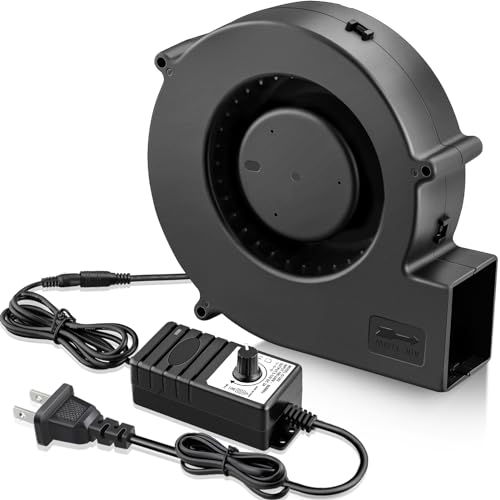 GDSTIME 140mm x 40mm Variable Speed Blower Fan, 110V 120V AC Powered 1440 | 12VDC Brushless Motor, Squirrel Cage Blowers, Small Powerful Centrifugal Fans, for DIY Projects Cooling Exhaust Ventilation - size: 140x40mm