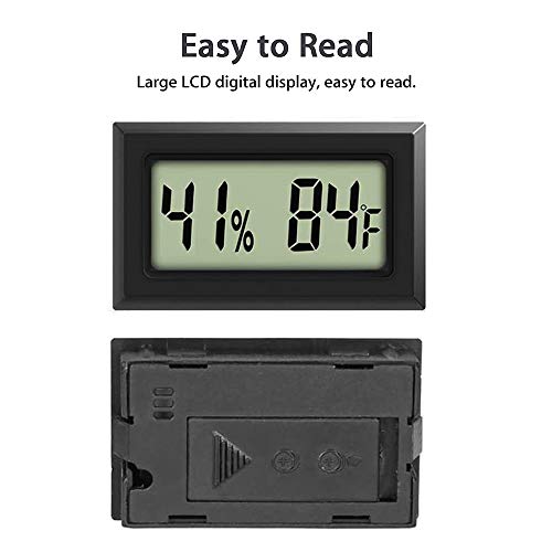 Mini Thermometer Hygrometer, Large Number Fahrenheit LCD Display Digital Temperature Humidity Meters Gauge Indoor for Greenhouse, Garden, Cellar, Fridge (5-Pack) - color: 5-pack