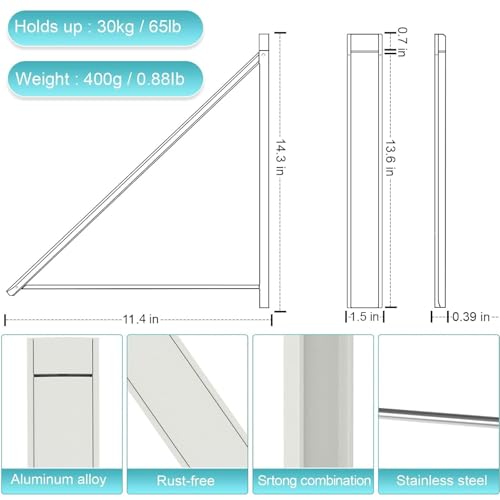 Clothes Drying Rack Folding Indoor,Laundry Room Organization,Wall Mounted Drying Racks for Laundry,Laundry Drying Rack Collapsible,Laundry Drying Rack,Retractable Clothesline (White) - color: White