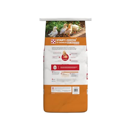 Purina Start and Grow | Non-Medicated Chick Feed Crumbles | Nutritionally Complete - 25 Pound (25 lb.) Bag