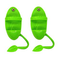 2 Pack Bird Feeding Cup Rack, Cuttlebone Fruit Food Holder | Unique leaf perch for birds to stand. Easy screw-in cage holder for cuttlebone & fruit. For parrot, cockatiel & parakeet.