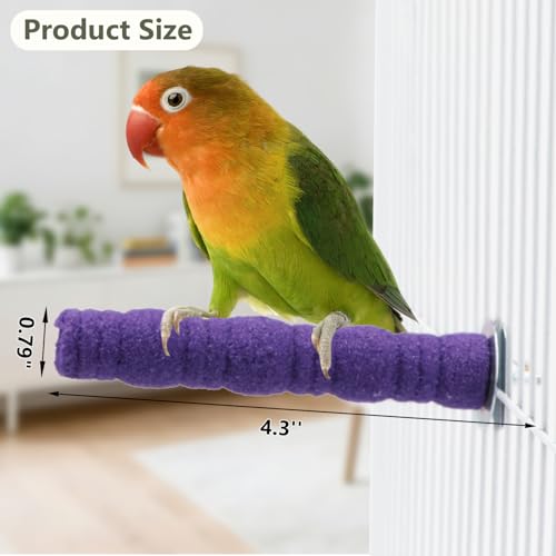 Litewoo Pet Bird Perch Parrot Rough-surfaced Stand Toy Branch Nature Wood Quartz Sand Branches Nail Perch for Small Medium Birds Cockatiel Parakeet Conure Cage Accessories (Purple, 4.3in) - color: Purple, 4.3in