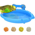 Mygeromon Bird Bath for Cage Parakeet Bathtub Budgie Shower Tub Indoor | Small Parrot Accessories, Hanging, Blue