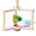 Bird Spinning Toy with Feeding Cup(Windmill Frame) | 360° Rotating Bird Perch Toy for Soft Grip Dual-Layer Structure with Multi-Perches,Climbing & Feeding - color: Windmill frame