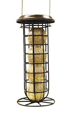 Gardener's Supply Company Suet Ball & Bird Feeder Set | Durable Powder-Coated Steel Design Attracts Birds | Includes 4 Peanut-Blend Suet Balls, Black