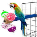 FlidRunest Perch Toy with Rotating Balls for Birds, Rough-surfaced Natural Parrot Perch Toy, Bird Bell Balls for Budgies,Parakeets, Parrots,Cockatiels,Lovebirds,Conures