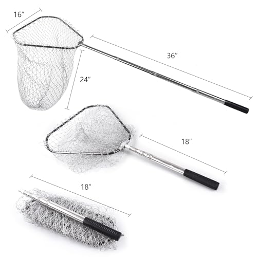 Chicken Catching Net Bird Net with Telescoping Pole, Strong Stainless Handle Full Extended to 48 Inches