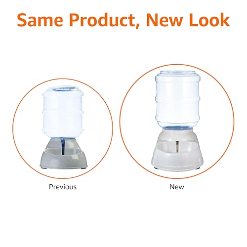 Amazon Basics Gravity Pet Water Dispenser for Cat and Dog, Easy to Clean, 135.3fl.oz Capacity, Small (Pack of 4) - size: Small (Pack of 4), style: Waterer