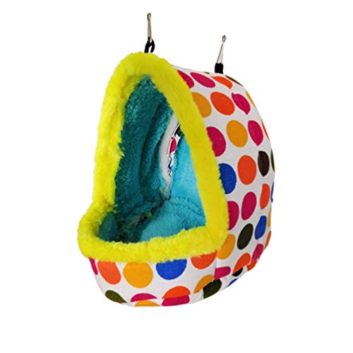 Litewoo Bird Hammock Winter Warm Parrot Nest Bed for Cage Accessory, L | Warm cozy plush, bird house for conure/lovebird/budgie/parakeet/cockatiel, easy to use, reduces stress & keeps warm in winter - color: Large