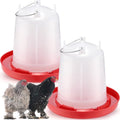 Pickmesh 2 Pcs 2 Gallon Plastic Poultry Drinker Poultry Waterer Automatic Chicken Water Feeder Fed Water Container Jar for Duck Baby Chicks Rabbit Turkeys Outdoor Farm - size: 2 Gallon