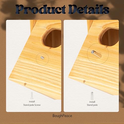 Wooden Bird Houses for Outside Birdhouses Nest Bluebird House for Cardinals Finch Wren Swallow for Garden Viewing 1C - size: 11.4inch×6inch×9inch