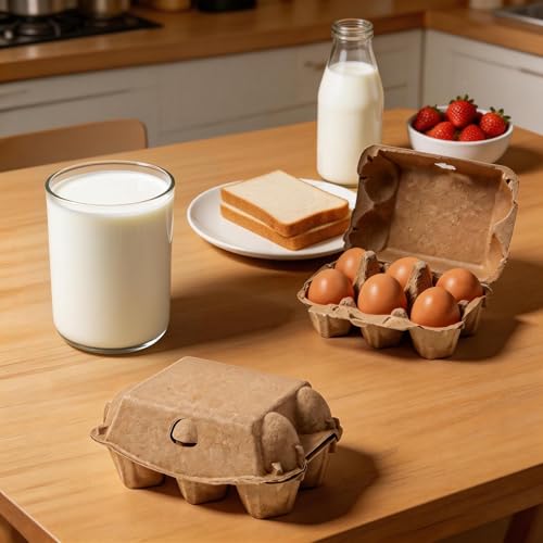 40 Pack Egg Cartons Cheap Bulk, 6 Count Egg Storage Containers Holder, Sturdy Natural Pulp Material Perfect for Storing Extra Eggs - color: 6 Count, 40 Pack