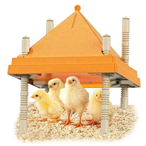 Brooder Plate for Chicks,10" x 10" Heat Plate for Chicks with Triangular Cone Anti-Perch Design（Orange）