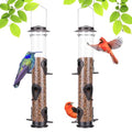 Metal Bird Feeder Tube Hanging Wild Bird Seed Feeder Aluminum Six Port Bird Feeders,1.4 mm Extra Thick Solid Tube Transparent with Steel Hanger Great for Attracting Birds (Coffee 2PK) - color: Coffee 2PK