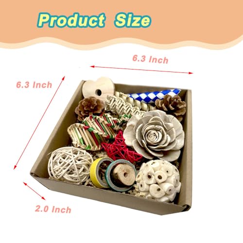 Bird Toys Parrot Toys Natural Bird Foraging Box Foot for Parakeets,Cockatiels,Conures,Love Birds,and Other Small to Medium Birds (Medium) - size: Medium