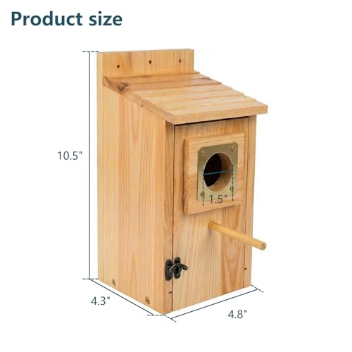 Bird Houses for Outside Clearance with Copper Guard, Pine Bird House Outdoor, Bluebird Finch Swallow Wren Chickadee No Assembly Required, 2 Packs