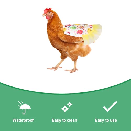 NQEUEPN 5pcs Chicken Saddle for Hens, 5 Styles Waterproof Colorful Chicken Saddle with Lace Trim Funny Poultry Back Feather Protection Supplies for Small Medium Hens