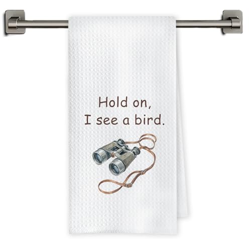 Chicimln Bird Watching Gifts Kitchen Towels, Birding Lover Gifts Decorative Hand Towels for Bathroom, Hold on I See a Bird Dish Tea Towel Drying Cloth for Kitchen, 16x24 Inch - color: Bird Nerd B