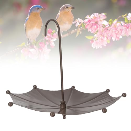 Metal Bird Feeder Rain Guard,Hanging Bird Feeder and Bath Umbrella Shade Hummingbird Oriolefeeder Tray Bath Pond Or Drinker for Outdoor Garden Decor