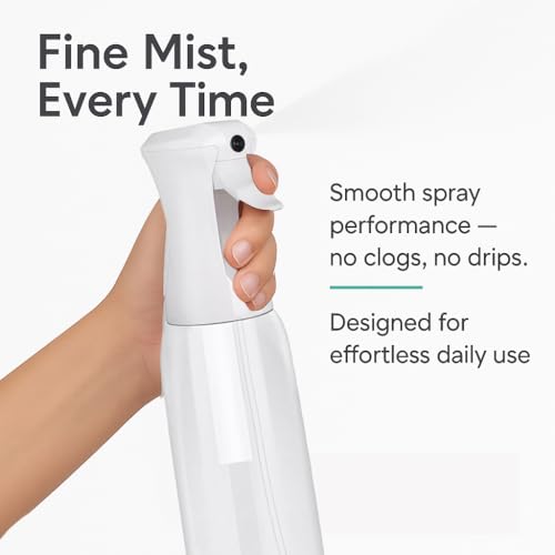 VIGOR PATH Continuous Mist Clear Spray Bottle 500ml Fine Mist for Hair | Ultra Fine Atomizer Leak Proof Ergonomic Construction 360 Refillable - size: 16.9 Ounces