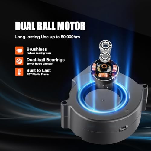 GDSTIME 75mm x 30mm Blower Fan with Speed Control, 110V to 240V AC Powered | Dual Ball Bearing, Brushless Turbine Turbo Cooling, 7530, for Cabinet Humidor, RV Inverter/Charger, DIY Air Purifier - size: 75x30mm