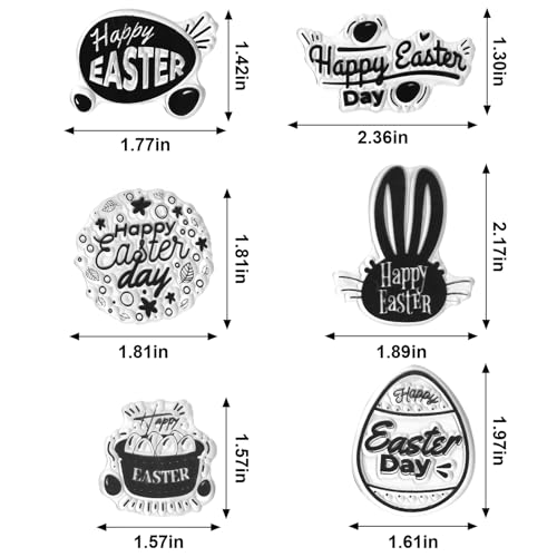 Easter Clear Stamps for Card Making, Happy Easter Blessing Words Rubber Stamps Bunny Egg Spring Theme Transparent Silicone Seals for Spring DIY Craft Scrapbooking Journaling Album Supplies