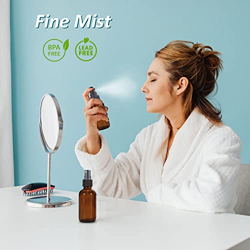 4 oz Amber Glass Spray Bottles for Essential Oils, Small Empty Fine Mist Spray Bottle,2 Pack with Funnel Dropper - style: 2 - Pack