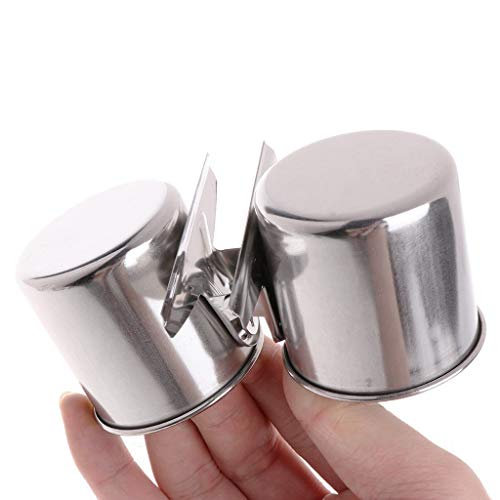 Hypeety Bird Feeding Double Cups Stainless Steel Food Water Bowls with Clip | Rust-proof stainless steel hanging bowl, bird seed feeder cups with clip, cage stand accessories, for parrot/cockatiel/conure