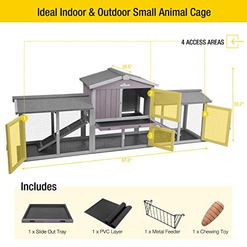 Aivituvin Rabbit Hutch Bunny Hutch Large Rabbit Cage, Indoor Bunny Cages Outdoor Rabbit House (Style2) - size: X-Large