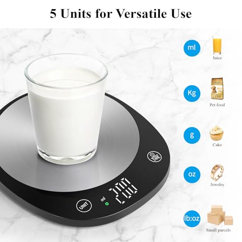Homebuds 22lb Digital Food Scale Grams and Ounces in 1g, High Precision Assured by Kitchen Scale Professional Factory Since 2001, Gram Scale for Cooking and Baking, LED, 3*AAA Included, Black - color: Black