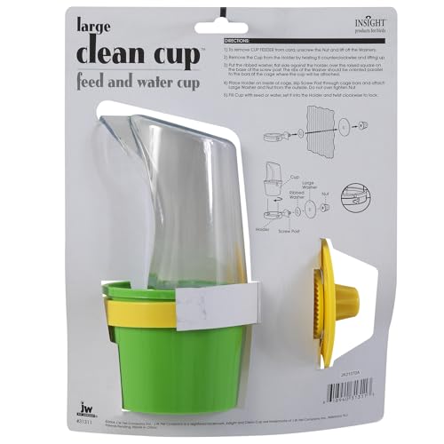 JW Pet Bird Cage Clean Cup Feeder & Water Cup Bird Accessory, Large (Assorted Colors) - size: Large