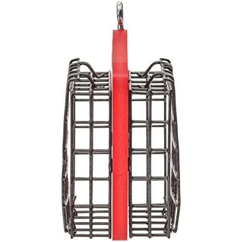Bird's Choice Suet Feeder for Two Cakes in Red Recycled Plastic - color: Red