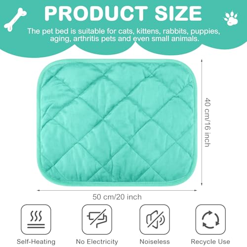 4 Pack Self Heating Cat Pad Self Warming Dog Mat Reflects Body Heat Extra Warm Thermal Pet Pad Washable Dog Cat Bed Crate Bed Mat Blanket (16 x 20 Inch,Mint Blue) - color: Mint Blue, size: 16 x 20 Inch
