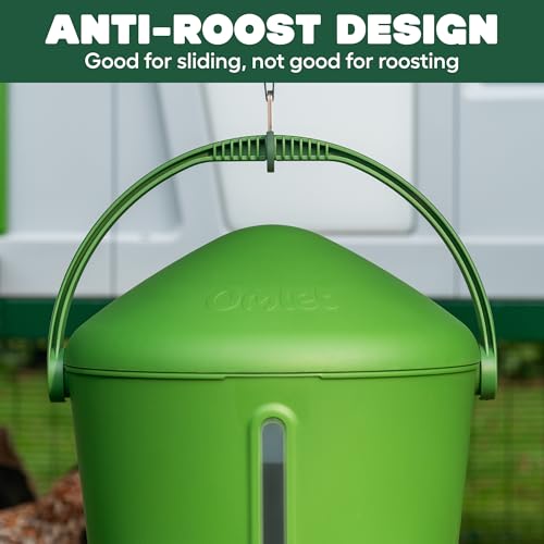 Omlet Insulated Chicken Waterer, 1.5 Gallon | Stay-Clean Automatic Water Dispenser for Chickens | BPA-Free | Anti-Roost Domed Lid | Includes 3 Cups & Nipples | Eglu Green - color: Eglu Green, size: 1.5 Gallon