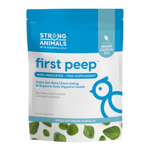 First Peep Chick Feed Supplement with Oregano Oil 2 lb | Non-medicated, Organic oregano oil, Kelp & prebiotics, Helps chicks start eating sooner, Supports early digestive health